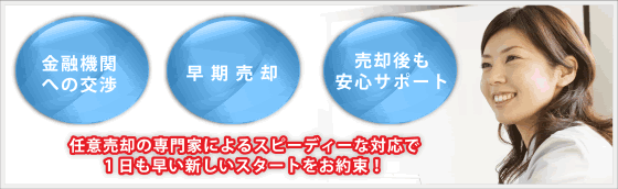任意売却の専門家によるスピーディーな対応で1日も早い新しいスタートをお約束